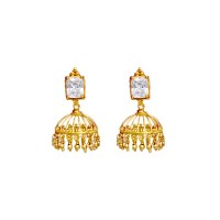 Jhumka with white stone