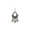 Oxidised Jhumkas with White beads