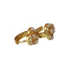 Gold plated loops with white stones
