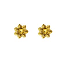 Gold plated flower design stud