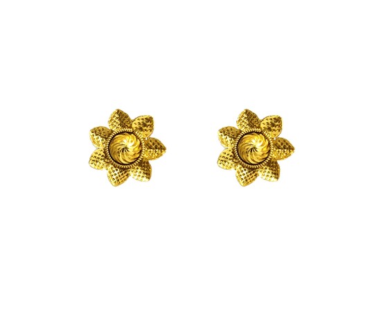 Gold plated flower design stud