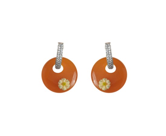 Gold plated round orange drop
