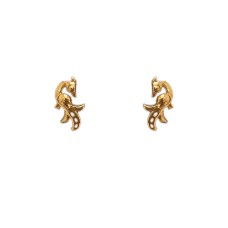 Gold plated peacock stud