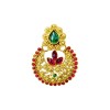Gold Plated drops Red with Green Stone  
