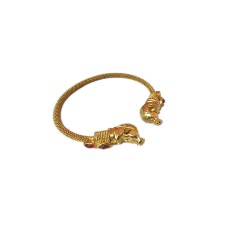 Gold plated bracelet with peacock design