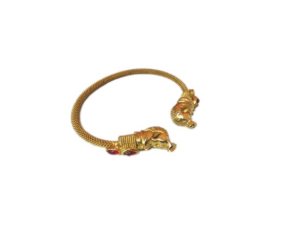 Gold plated bracelet with peacock design