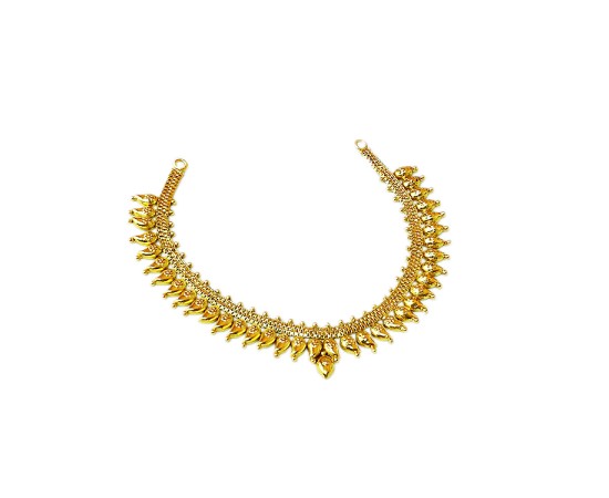 Gold plated chocker necklace with golden maanga design