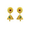 Gold plated lakshmi dollar set with sunflower jhumka