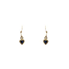 Gold plated small blue heart drops