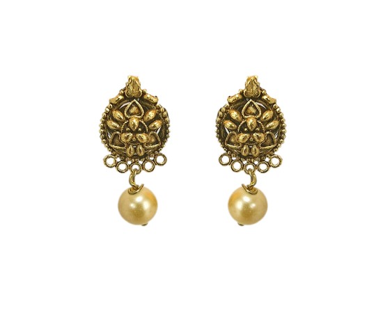 Gold plated small drops with pearl