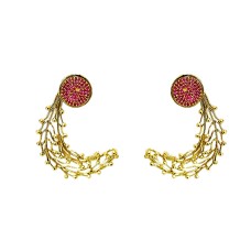 Gold Plated  Earcuff With red stones  