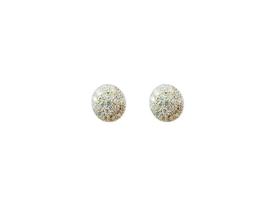 Gold plated white stone stud