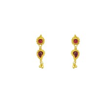 Gold plated drop with pink stone