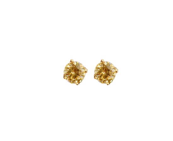 Gold plated stud orange big stone