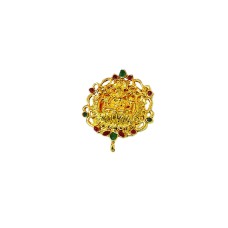 Gold plated dollar with lakshmi design with multi color design