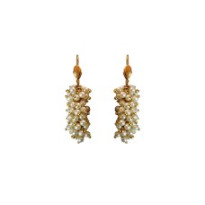 Gold plated loops with white pearls