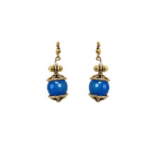 Gold plated blue bead drop