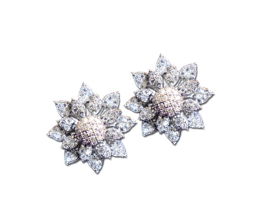 Stud with White Diamond Stone