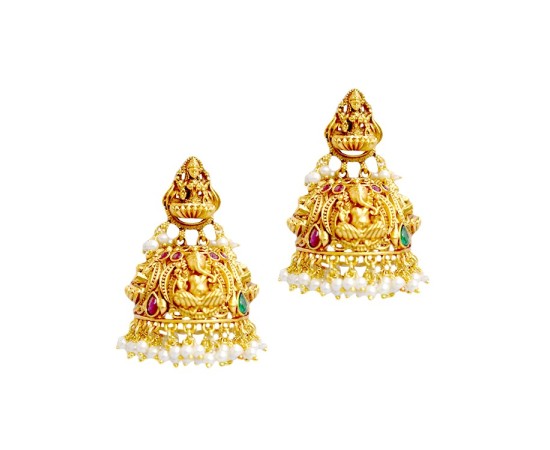 Jhumkas with pearls
