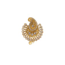 Gold Plated  Hair Jewelry Manga design with white stone 