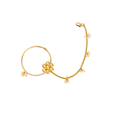 GOLD PLATED WITH WHITE STONE NOSE CHAIN