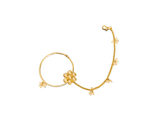 GOLD PLATED WITH WHITE STONE NOSE CHAIN