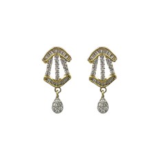 GOLD PLATED WITH WHITE STONE DROPS