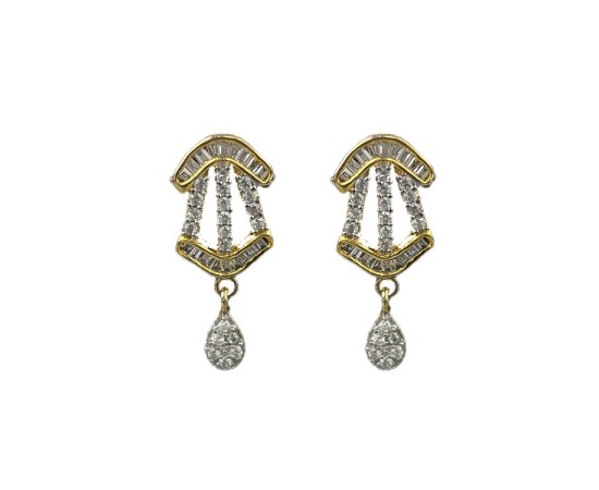 GOLD PLATED WITH WHITE STONE DROPS