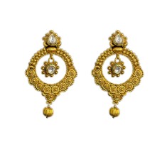 Golden drops With Lakshmi Design and White Pearl