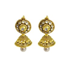 Gold plated with white stone  pearl