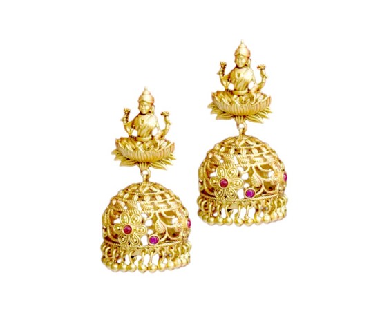 Jhumkas red and green stone