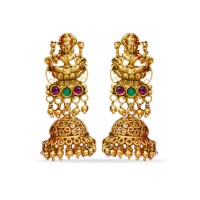 Jhumkas with Emerald and ruby Stone