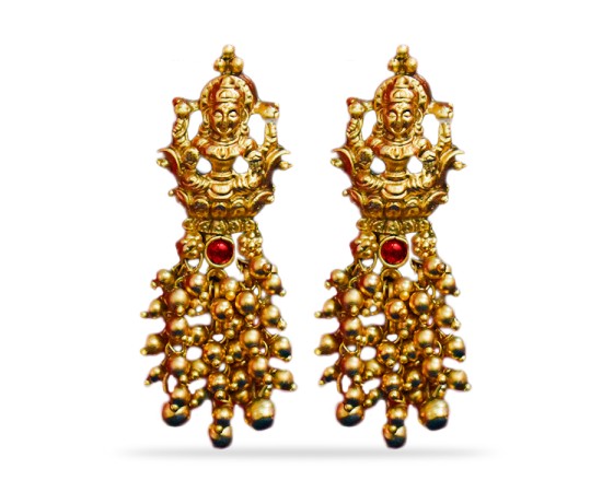 Jhumkas with Gold Beads