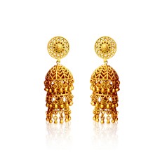 Gold Plated Jhumkas with umbrella model and Beads