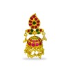 Gold Plated Jhumka With Maanga Red Green And Pearls