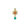 Gold Plated Drop With Kemp White Stones & Green Beads