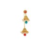 Gold Plated Long Chain Jhumka With Green & Red Beads  