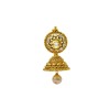 Gold plated jhumka with round white pearl