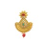 Gold Plated Jhumka With Red Flower & Bead