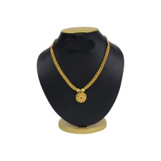 Golden Chain With Pink And Green Stone