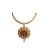Gold Plated Neck Chain With Red Flower & Maanga Design
