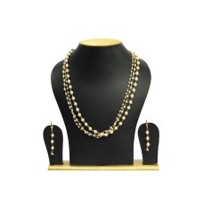 Gold Plated White Beads Chain