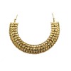 Gold Plated Choker Necklace With White Stone & Jhumka