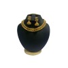Gold Plated Chocker Necklace With Maanga Design Jhumkas