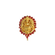 GOLD PLATED WITH RED STONE LAXSHMI DESIGN DOLLAR