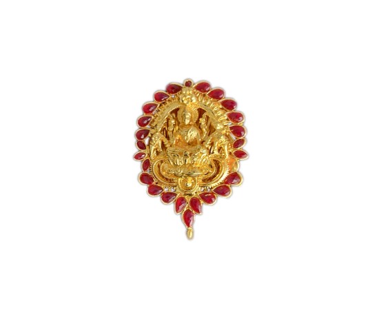 GOLD PLATED WITH RED STONE LAXSHMI DESIGN DOLLAR
