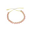 Gold Plated Necklace With Small Pink White Stones