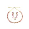 Gold Plated Necklace With Small Pink White Stones