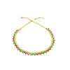 Gold Plated Necklace With Small Green Red & White Stones