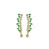 Gold Plated Necklace With Small Green White Stones